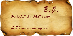 Borbáth József névjegykártya